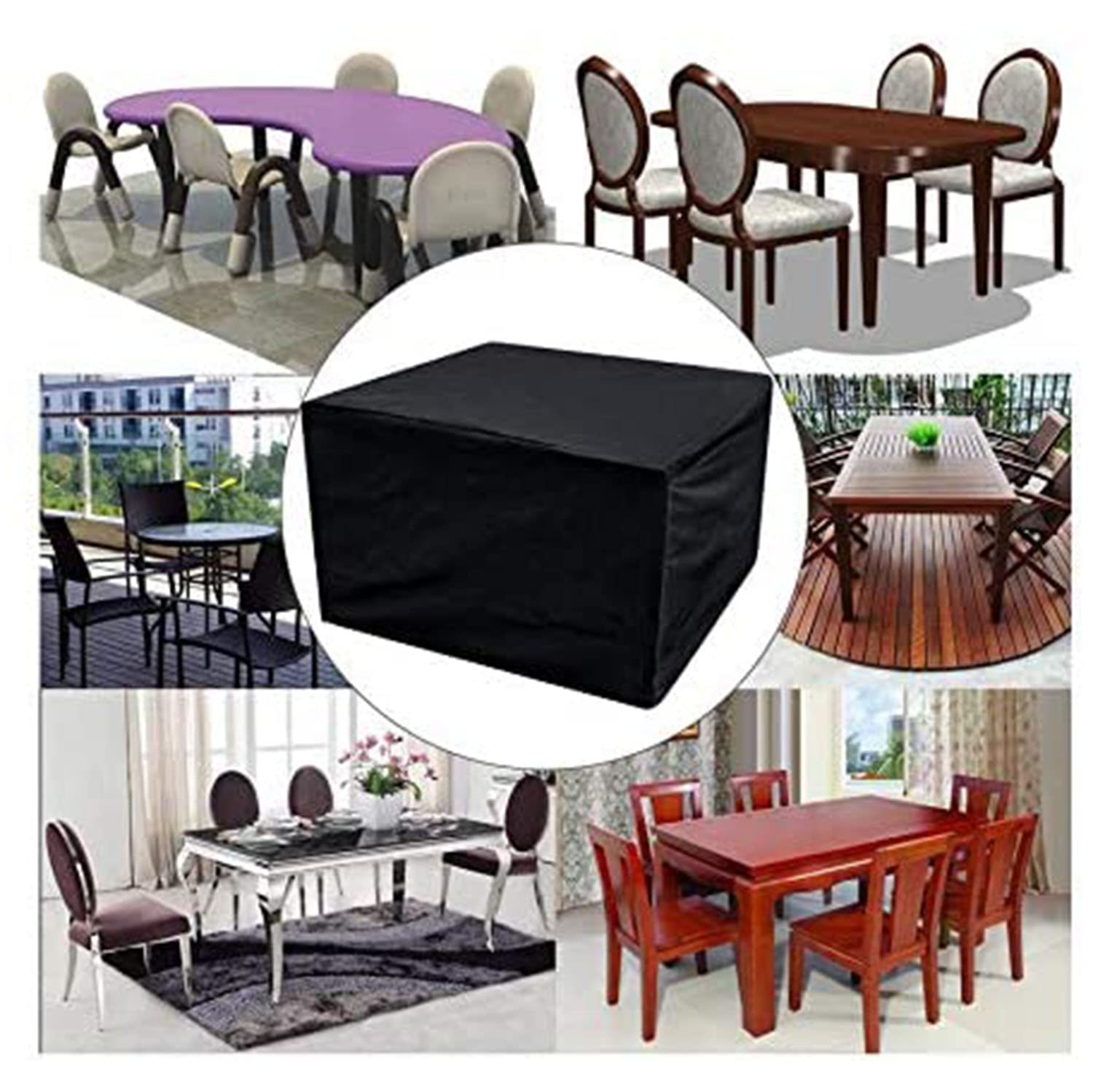 ZLZNX Funda para sofá de patio, duradera resistente al agua, para muebles de interior y exterior, con ventilación de aire mejorada, color negro, 170 x 94 x 71 cm
