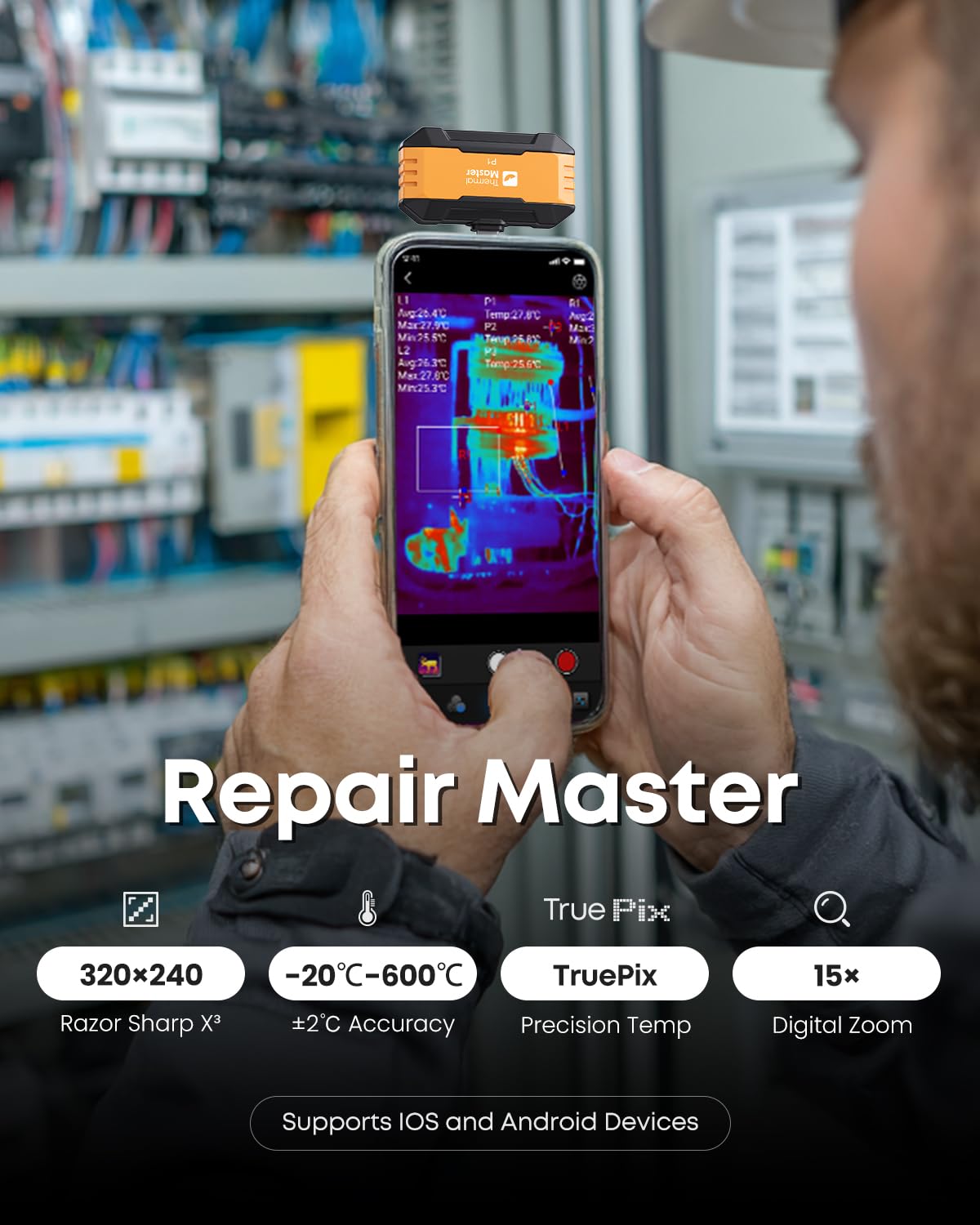 Termográfica para iPhone y Android Cámara infrarroja X³ Resolución 320x240