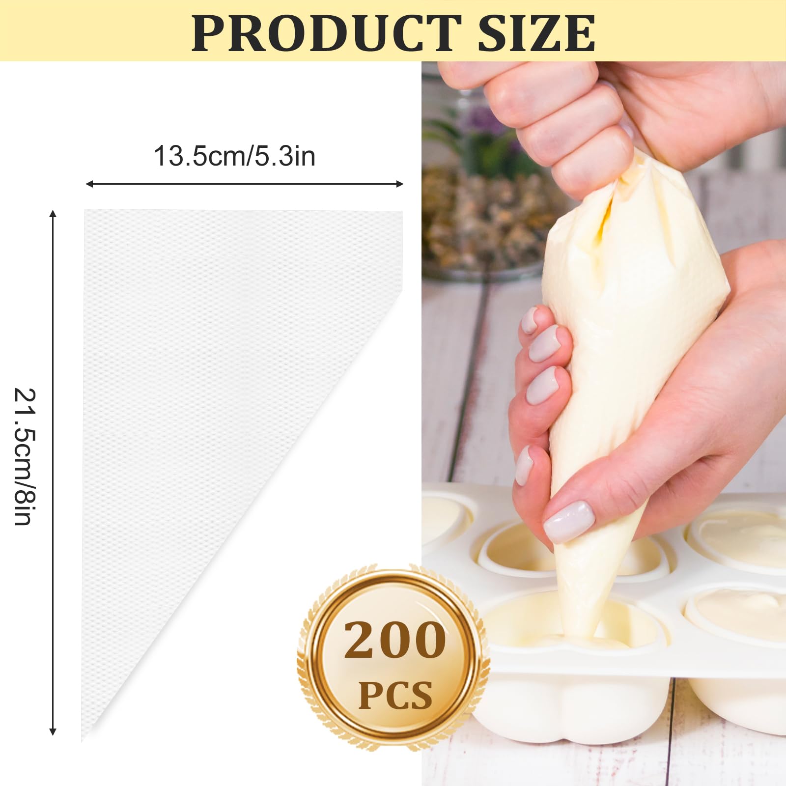 200Pcs Small Piping Bags 8 Inch Disposable Icing Bags Mini Tipless Pastry Piping Bag for Cream Frosting Dessert Decorations - Image 2
