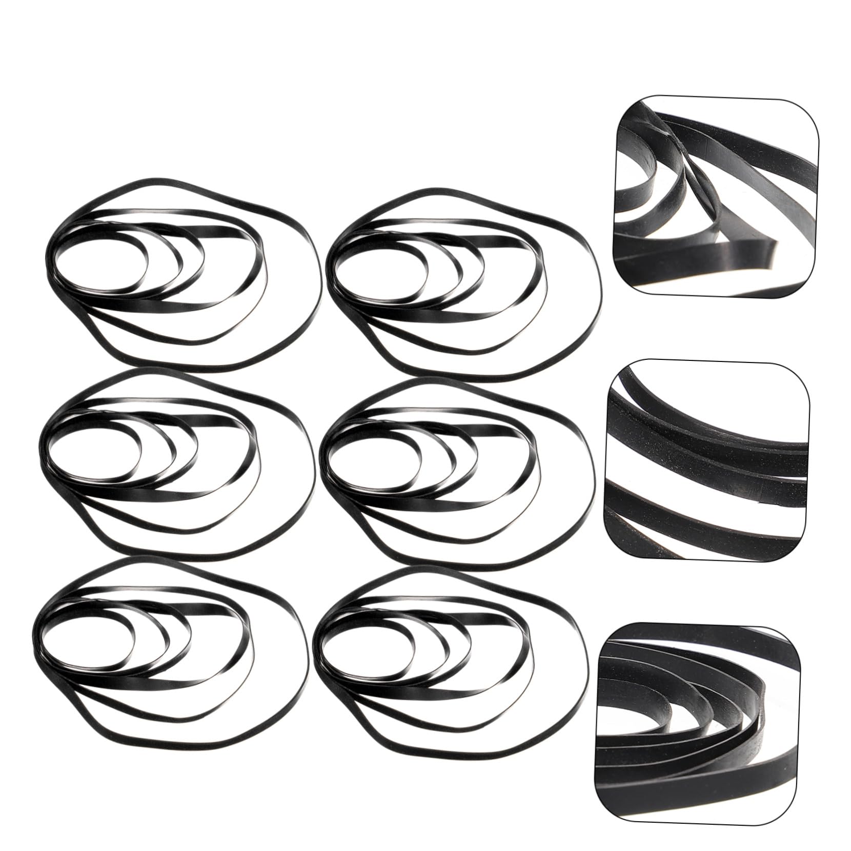 Cintura per Giradischi 50 Pezzi Cinghie per Cassette Quadrate e Piatte Compatibili Registratori Deck Unità Dvd in Gomma Resistente per Sostituzione e Manutenzione