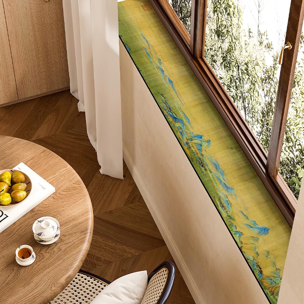 Tapis en Terre de Diatomée,60x180cm Tapis de Fenetre Absorbant Découpable,Antiderapant Facile à Nettoyer,pour Balcon,Couloir,Chambre à Couche (Multicolore C)