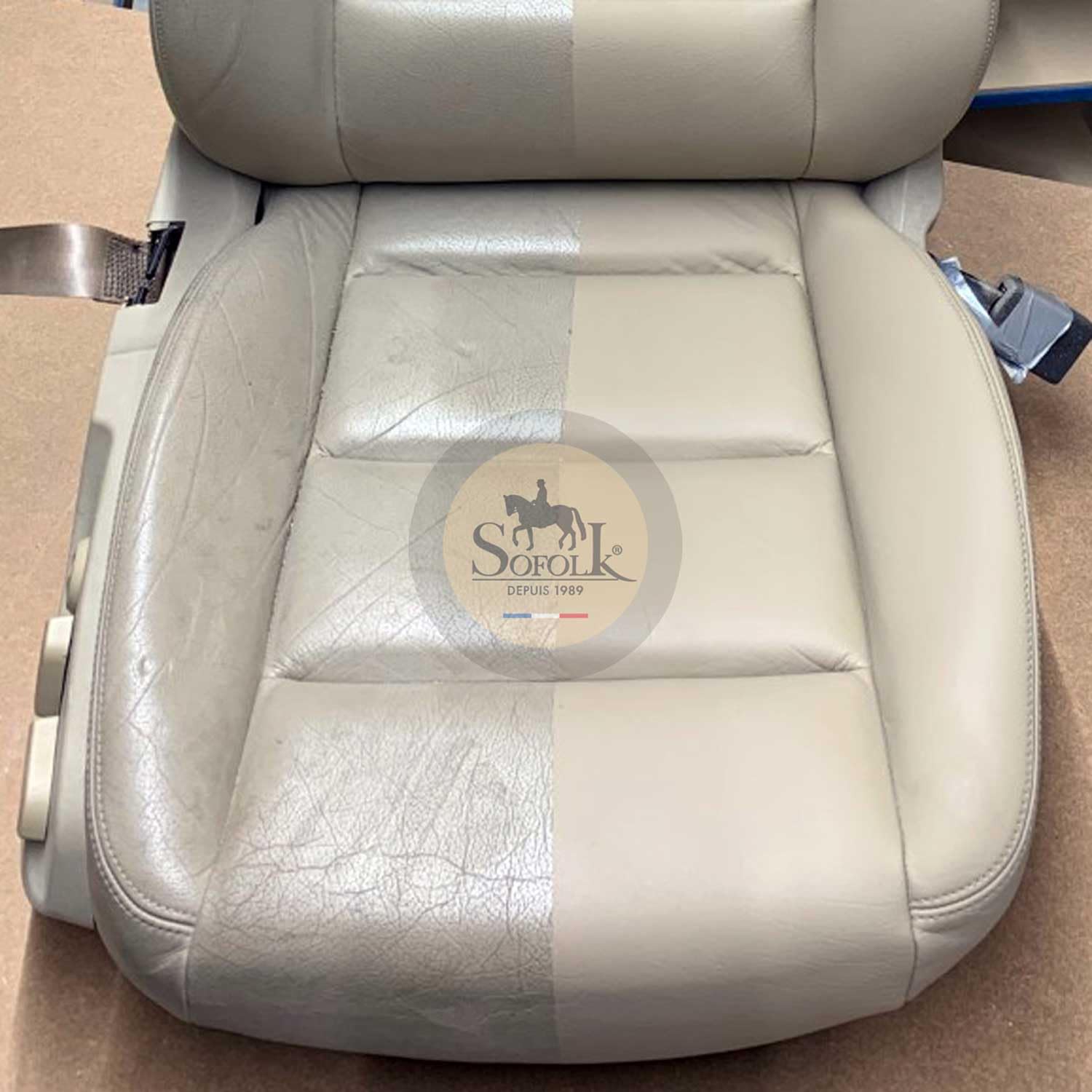 SOFOLK – Kit de renovación de piel para un asiento de coche – Reparación de grietas y desgaste, recoloración del asiento de coche, todos los tonos, protección y cuidado nutritivo (01-Negro)