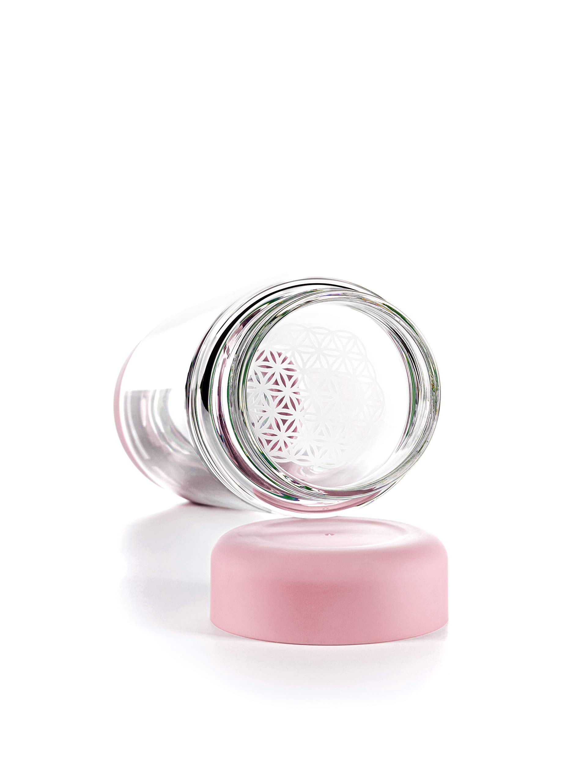 VitaJuwel inu ROSE | La botella de agua original de cristal con cuarzo rosa
