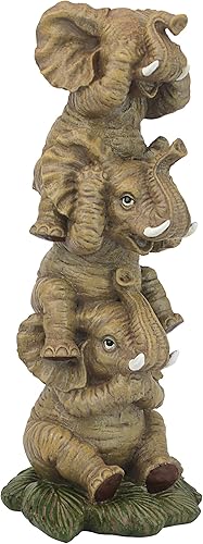 Miniatura 7 de Design Toscano NG33769 - Estatua coleccionable de elefantes apilados para escuchar no se transparenta talla M