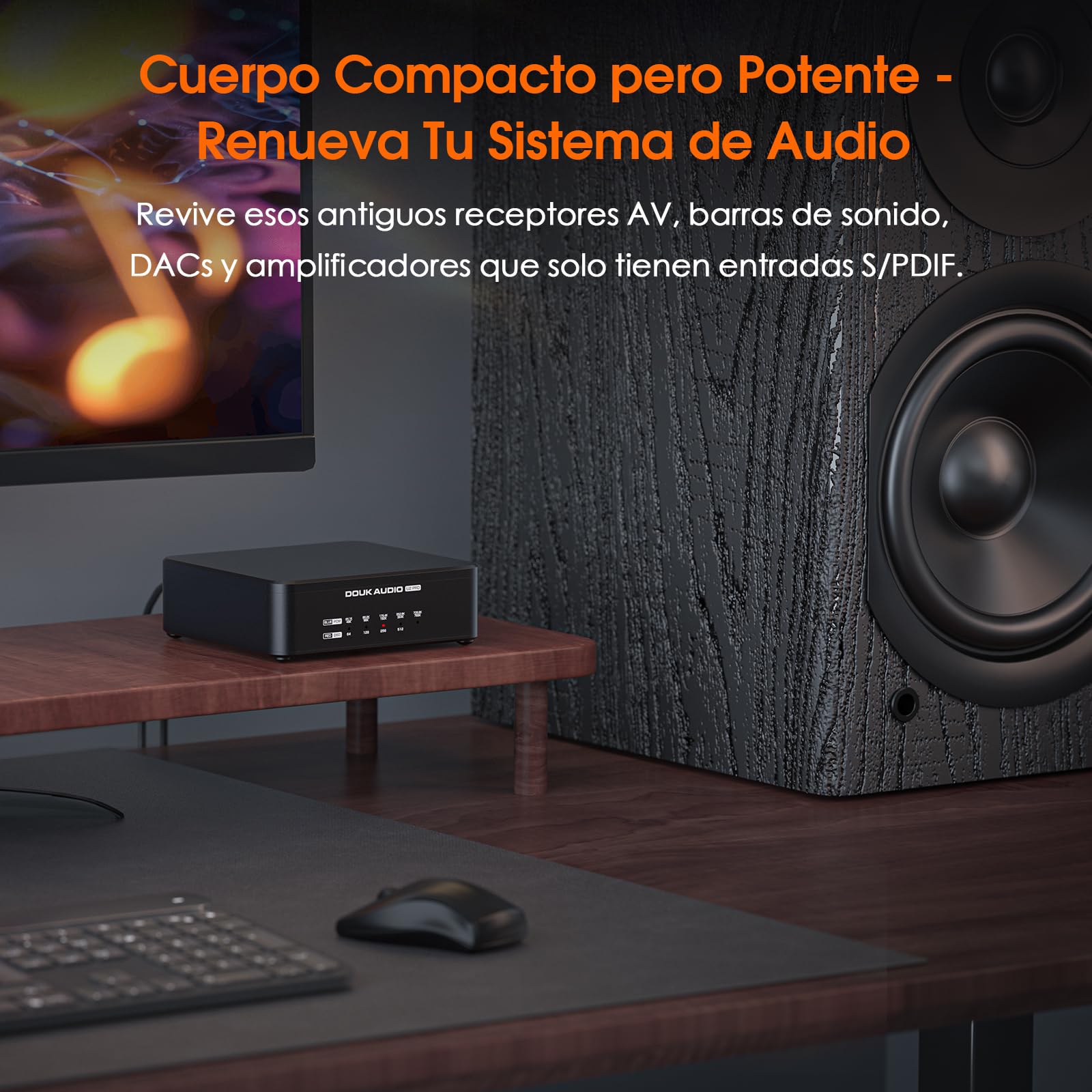Douk Audio U2 PRO XMOS XU316 Interfaz digital USB DDC, USB-C a óptico/coaxial/HDMI-IIS, DSD512/PCM768kHz, convertidor de audio digital-analógico portátil