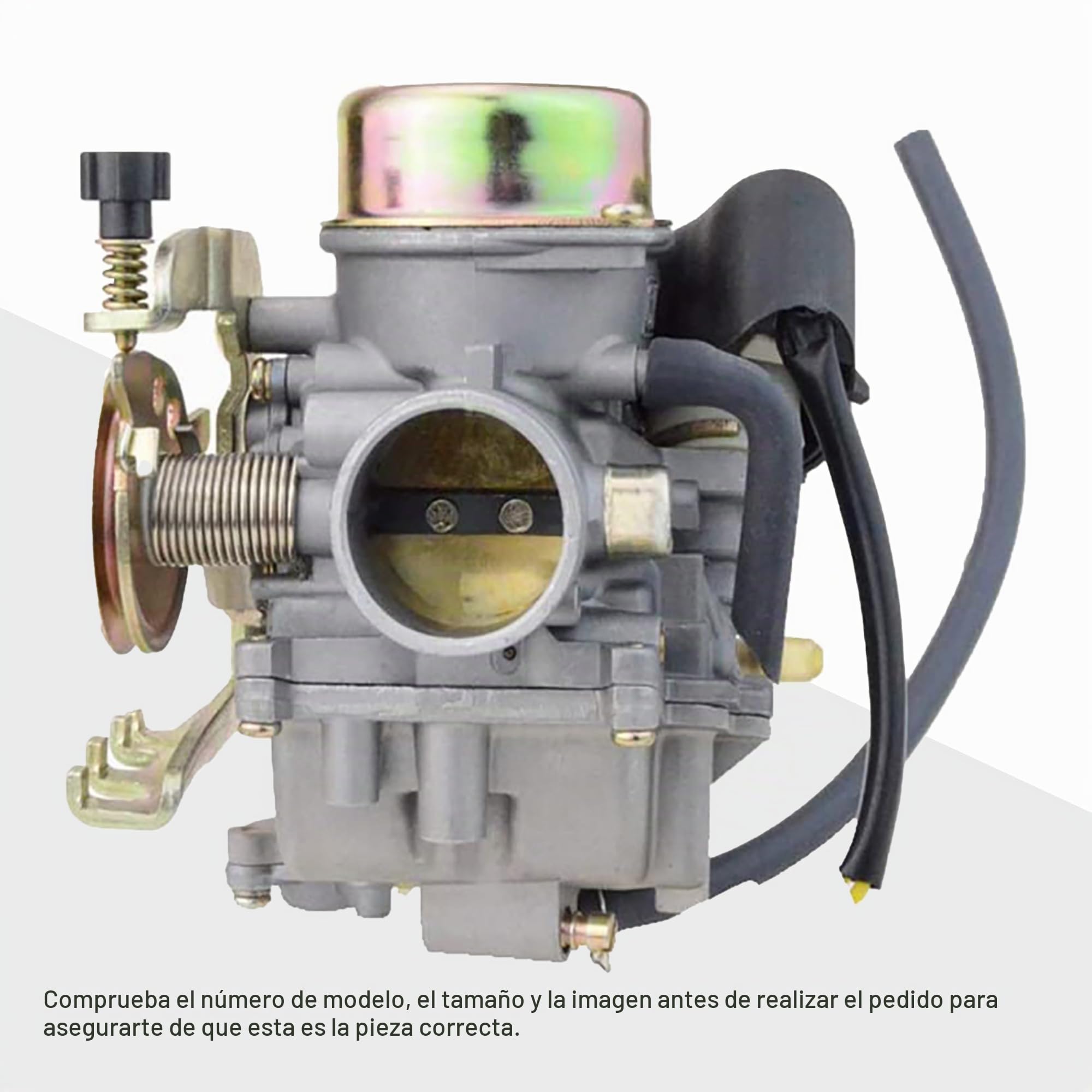 GOOFIT Carburador Moto 30mm PD30J con Electrónico de Acelerador reemplazo para Linhai 260 Motor Ciclomotor y Scooter Pit Bike ATV Quad Plata