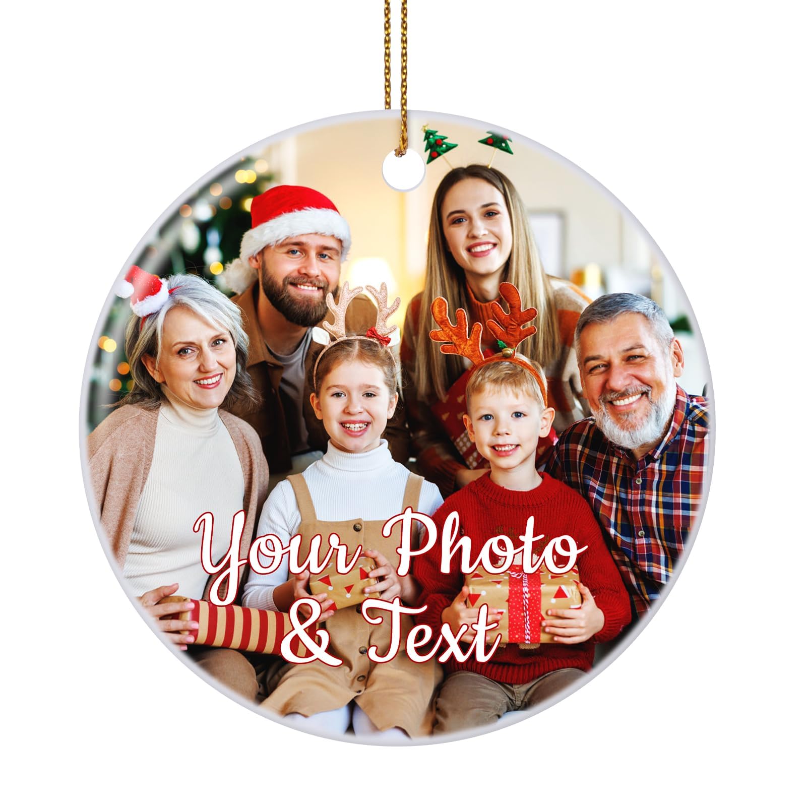 Personalized Christmas Ornaments, Custom Photo Ornaments for Christmas Tree