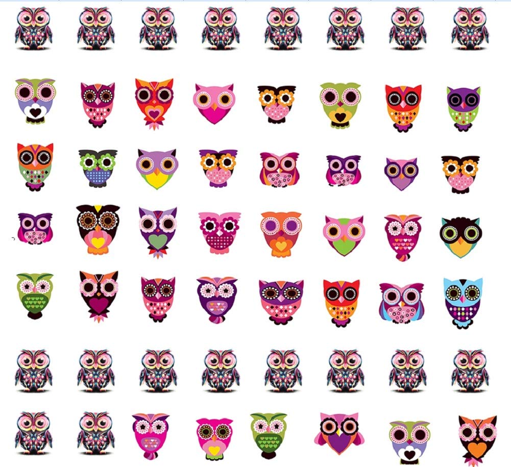 Kaz Creations Colourful Owl Nail Art Decals Owl Collection (Colourful Owl Nail Art Decals)