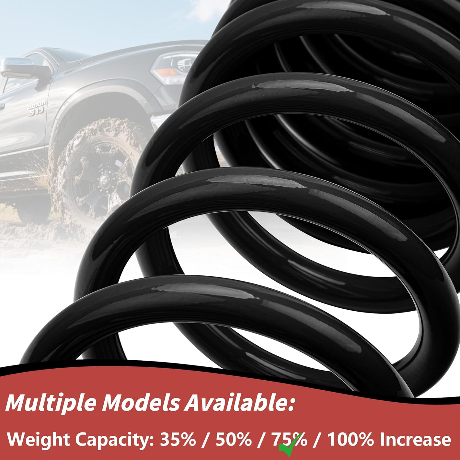 929-913 Rear Heavy Duty Coil Springs Compatible with 2009-2018 Ram 1500 2WD 4WD,Provide Extra 75% Load Capacity