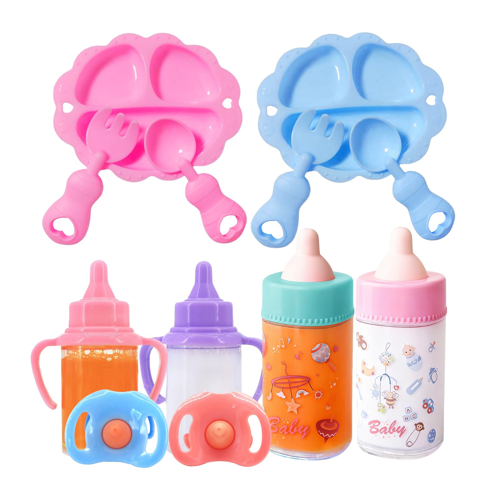 Babby Doll Bottle Set , Pretend Feeding Toy Doll Feeding Accessories | Fun Role Play Bottle Kit for Boys Girls Birthday Nursery Home School Camping Kindergarten Playtime