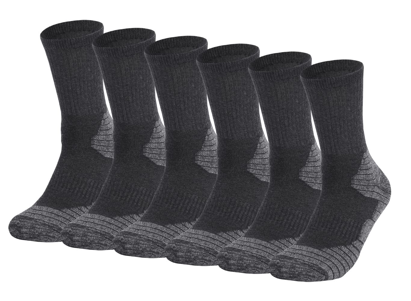 Fitliva Work Socks Women for Steel Toe Boots Calcetines Para Hombre de Trabajo Grey Hiking Socks Size 6-9 6 Pack Gray