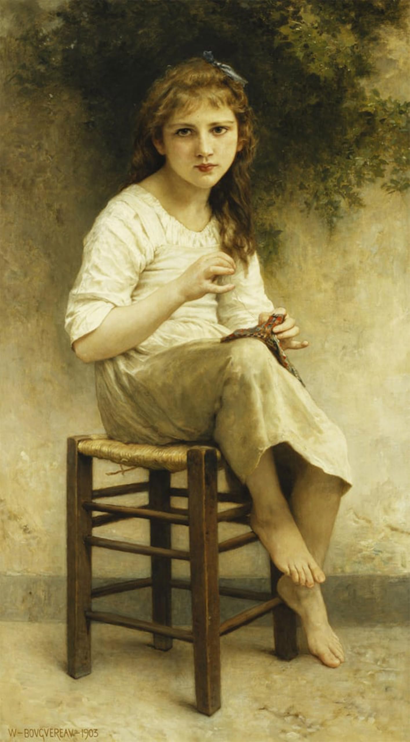 RZHRHJES Vintage Picture Wall Picture Painting Print Poster Study for by William Adolphe Bouguereau Abstract Wall Art Painting for Home Decor 60x90cm