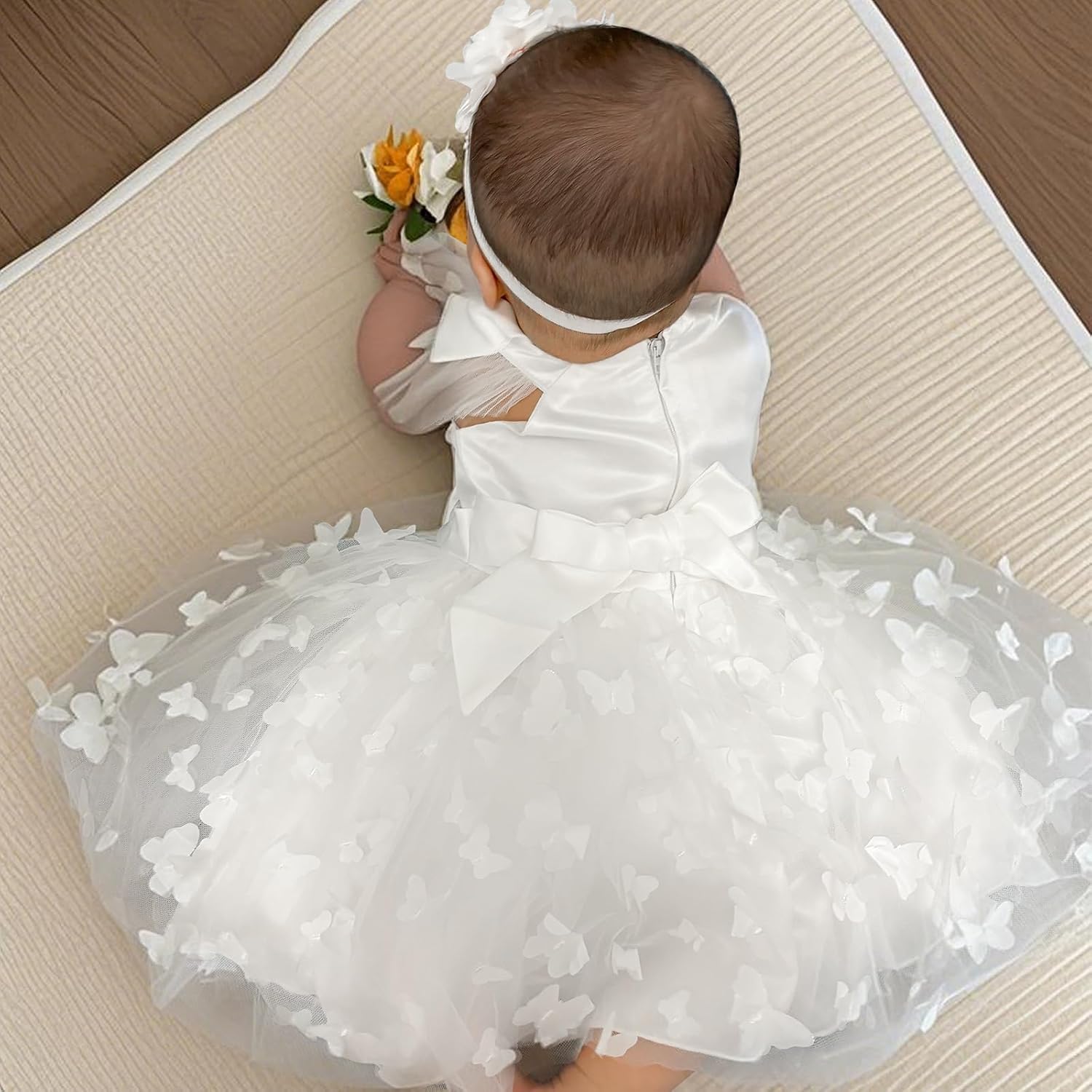 LZH Baby Girl Christmas Dress Bowknot Butterfly Tutu Dress Infant Toddler Flower Girls Birthday Dresses with Headband - Image 3