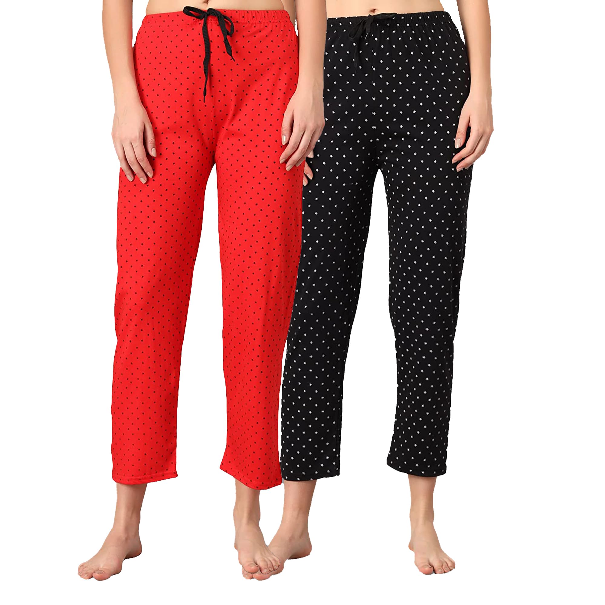 Womens & Girls Cotton All Over Printed Pyjamas/Night Pants (Pack of 2)-image-3