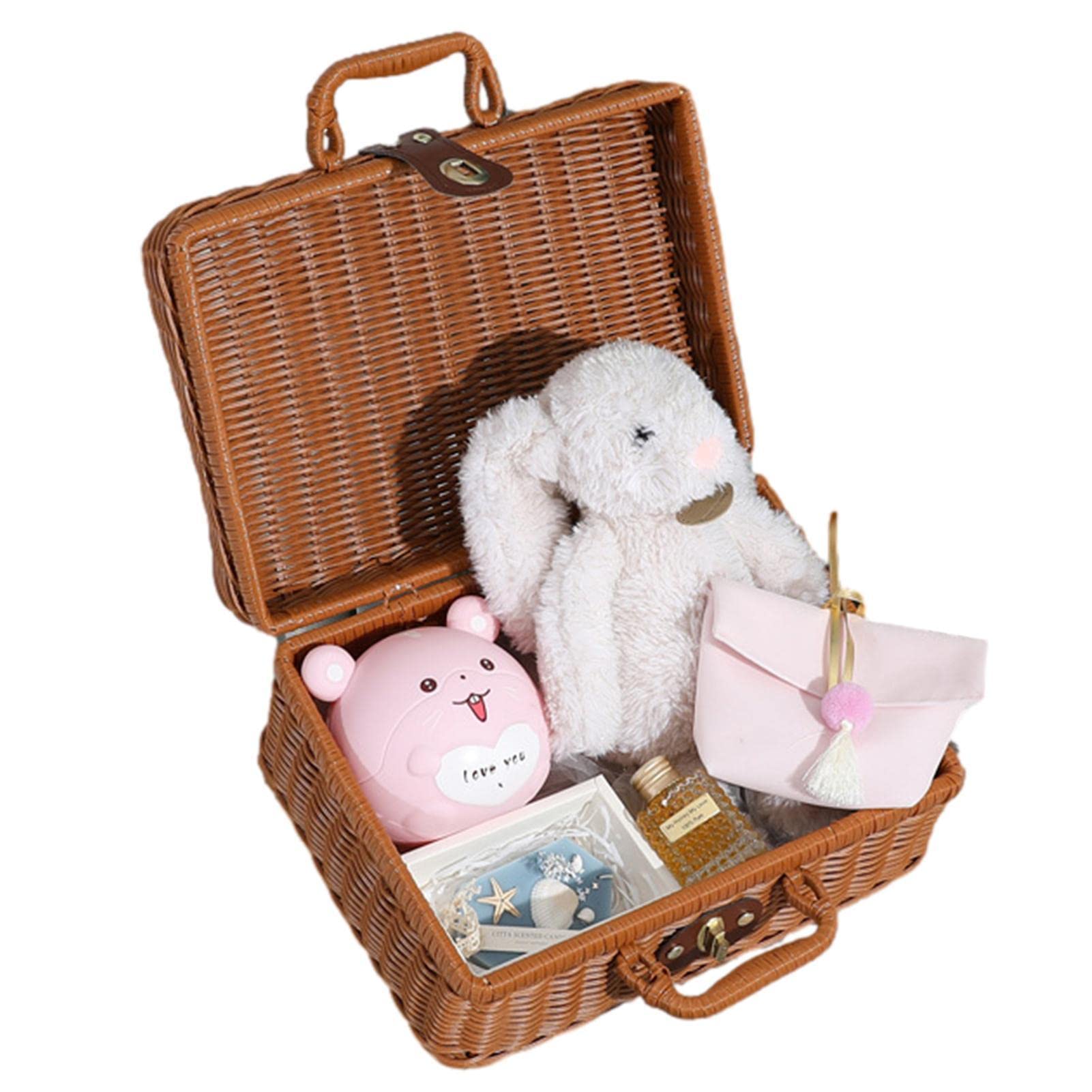Boîte rectangulaire en rotin pour coffret cadeau élégant