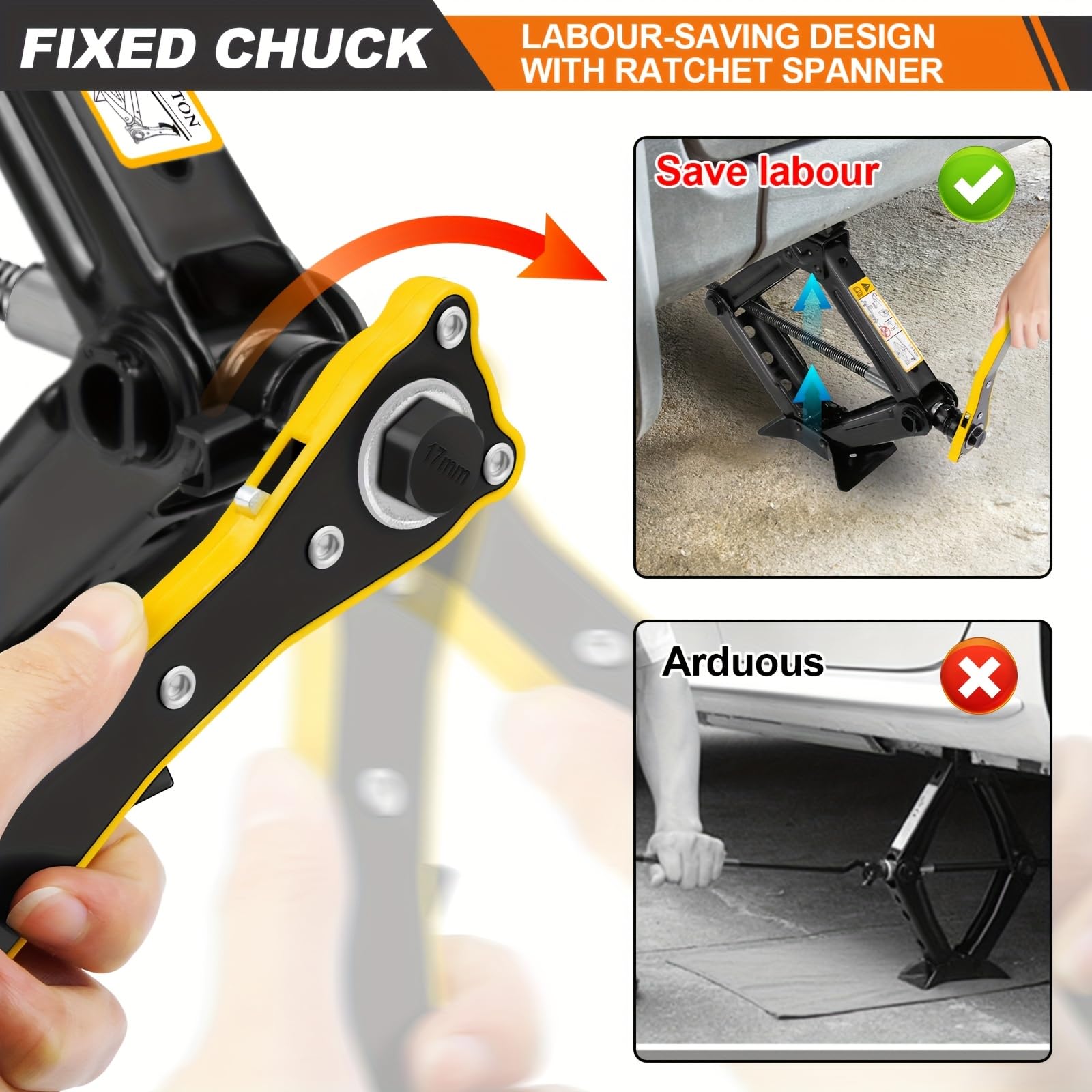 Cric Portatile per Auto, Strumento di Riparazione Auto, Compatibile con Nissan X-Trail T32 III