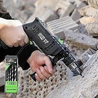 Vista 7 de GALAX PRO 4.5Amp 0-3000RPM Corded Hammer Drill, 5pcs Bit, Hammer and Drill 2 Functions in 1 with 12 Variable Speed, 1/2 Inch Keyed Metal Chuck