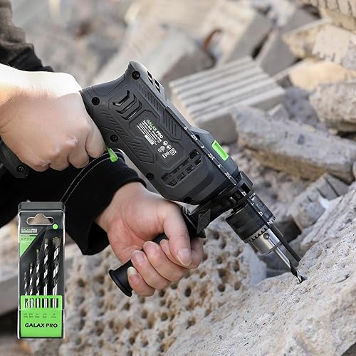 Miniatura 7 de GALAX PRO 4.5Amp 0-3000RPM Corded Hammer Drill, 5pcs Bit, Hammer and Drill 2 Functions in 1 with 12 Variable Speed, 1/2 Inch Keyed Metal Chuck,