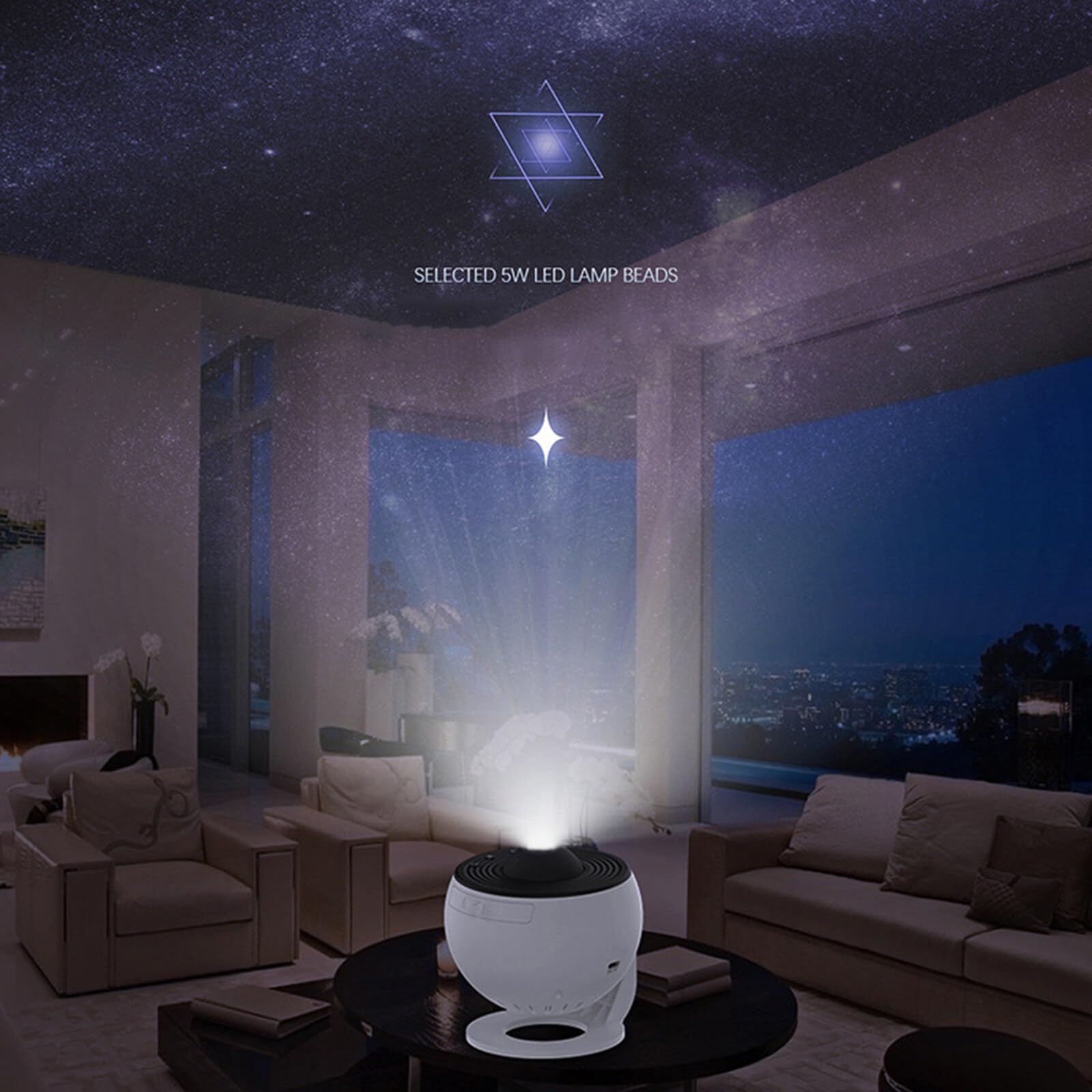 FAMKIT Sternenprojektor, USB-Aufladung Heimplanetarium, HD-Fokusprojektion, 12 Ersatzscheiben, realistisches Galaxielicht, Schlafzimmer/Wohnzimmerdecke