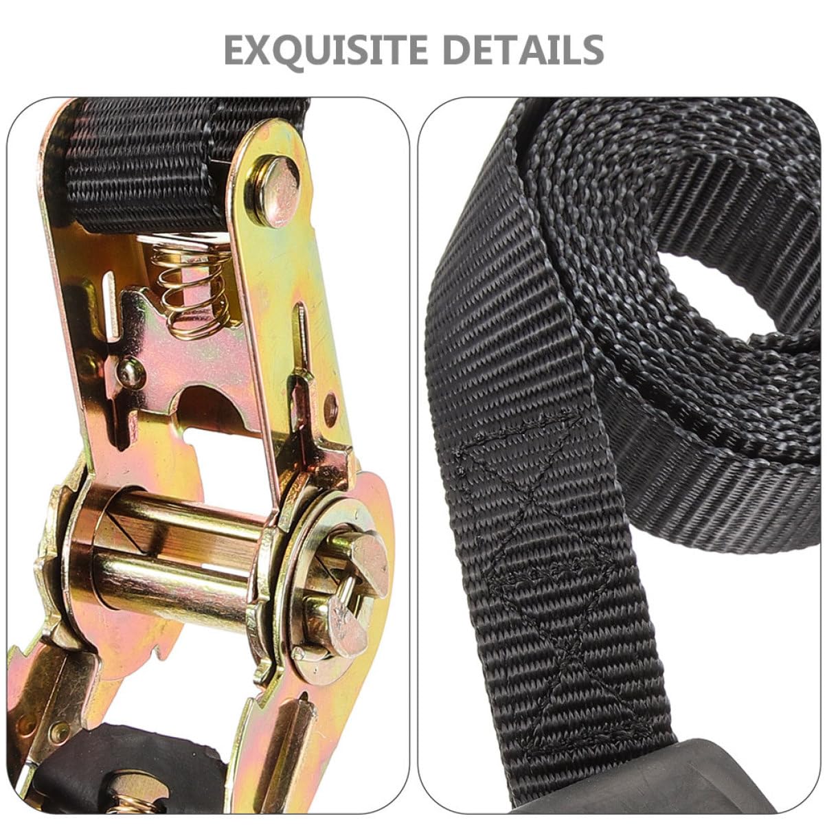 3pièces Sangle à Cliquet Robuste pour Transport Sécurisé De Marchandises Sangles De Fixation Ajustables pour Camions Et Usage Domestique