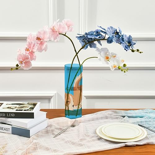 Miniatura 3 de Jarrón decorativo de plástico de perro marrón de dibujos animados, 11.8 x 3.9 pulgadas, moderno comedor, entrada, biblioteca, jarrón, para centro de