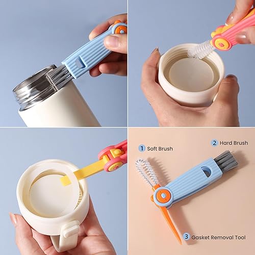 Miniatura 6 de Juego de cepillos para biberones 4 en 1, cepillo para biberones para bebé, juego de cepillos limpiadores de biberones, incluye cepillo de nailon