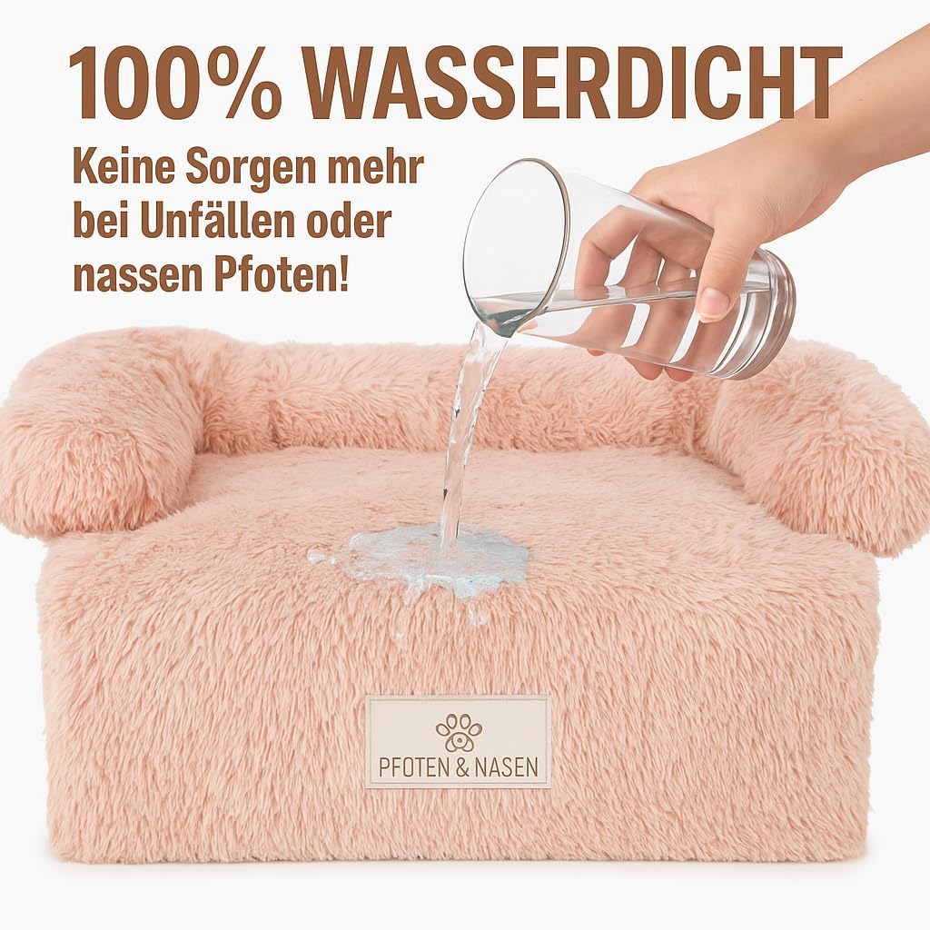 pfoten&nasen® Hundebett Sofa [Dunkelgrau, M - 90x80cm], Sofabett Hund, Sofaschutz Hund, Wasserdicht Hundematte Waschbar, Hundekissen für Große, Mittelgroße und Kleine Hunde, Hundesofa.