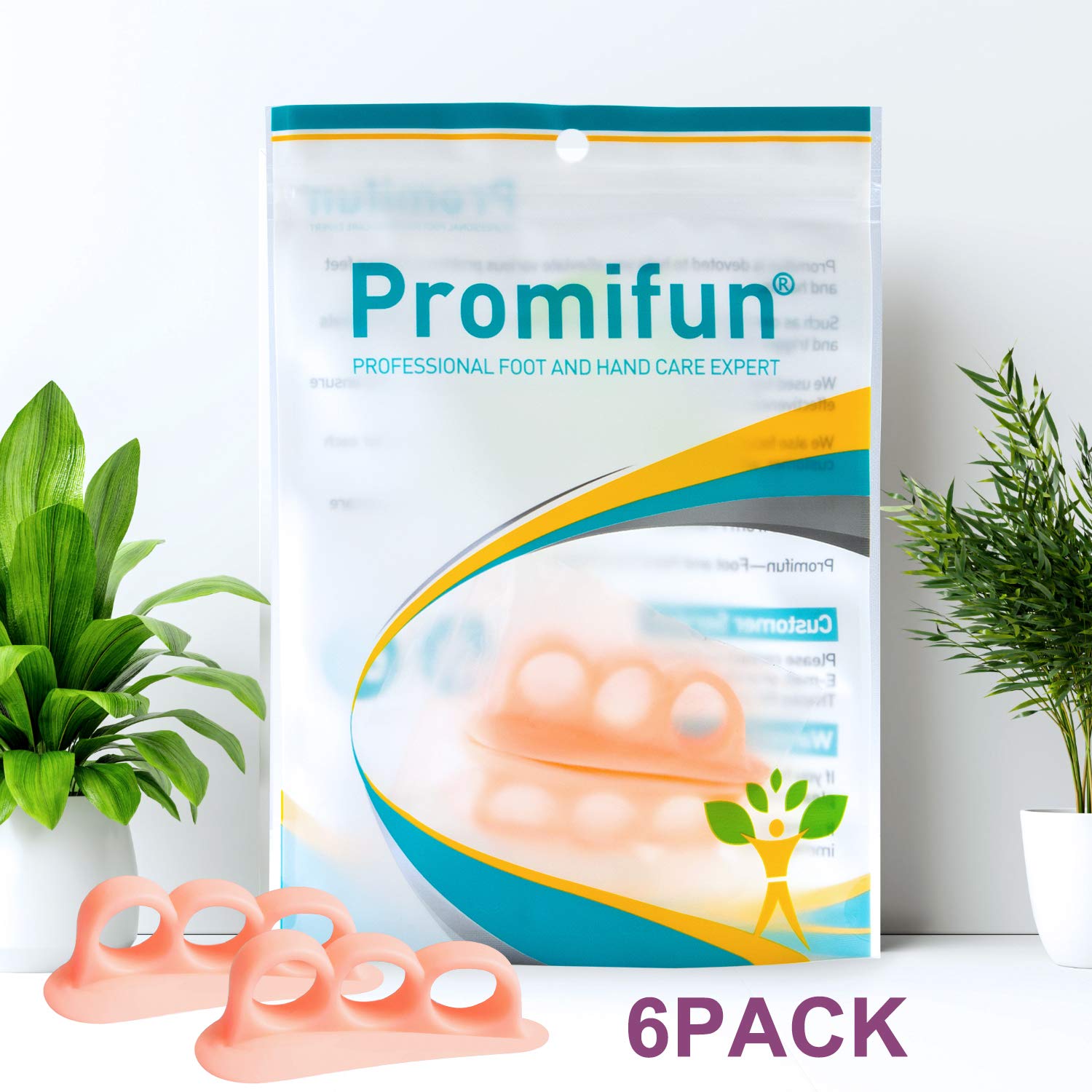 Promifun Separatori Dita Piede in Gel – 6 Pezzi Distanziatori per Dita in Silicone, Raddrizza Dita per Uomo E Donna – per Dita a Martello, Sovrapposte, A Griffe – Riduce Attrito e Pressione