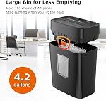 Bonsaii 6 Sheet High Security Micro Cut Paper Shredder, Credit Cards/Mail/Staples/Clips Shredder for Home Use with 4.2 Gallon Bin (C261-D)