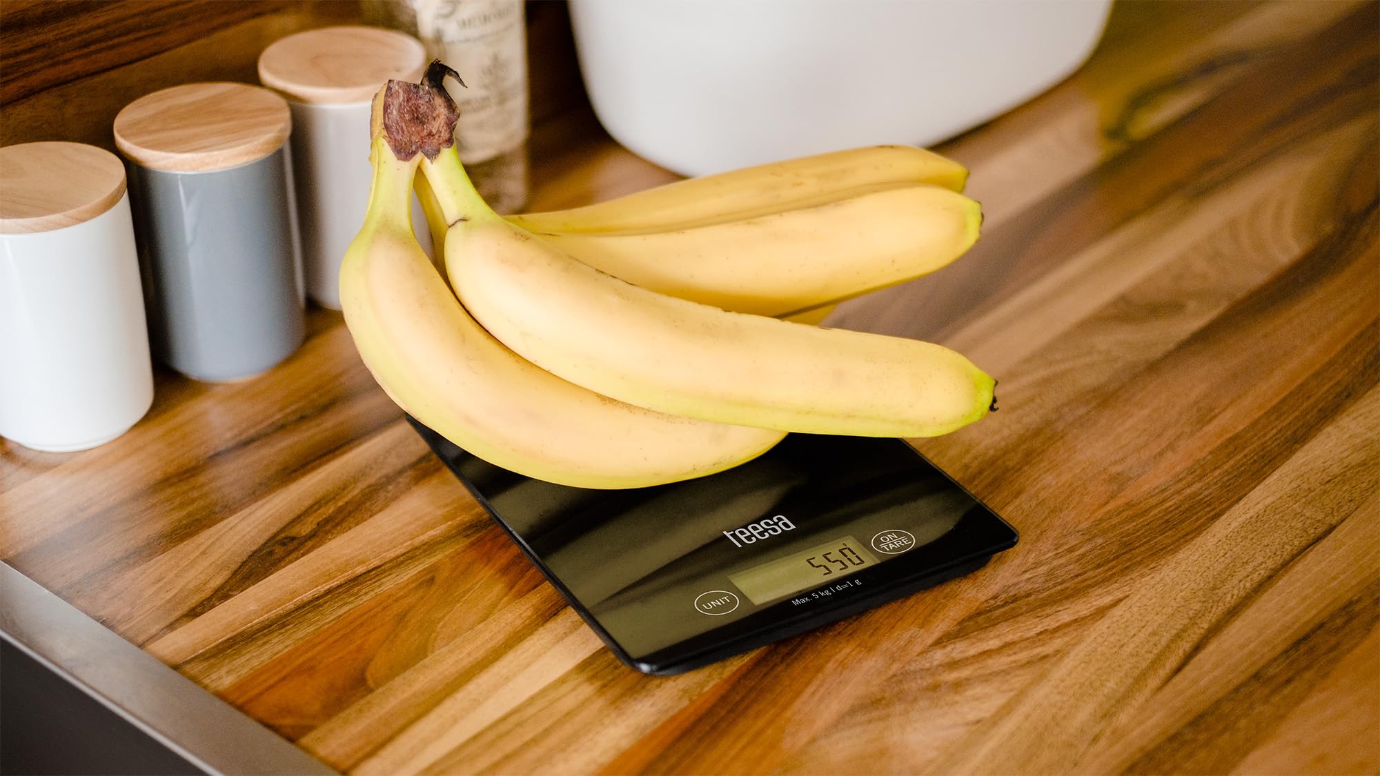 Teesa Waga Kuchenna Elektroniczna Szklana Domowa Tarowanie 5kg Czarna