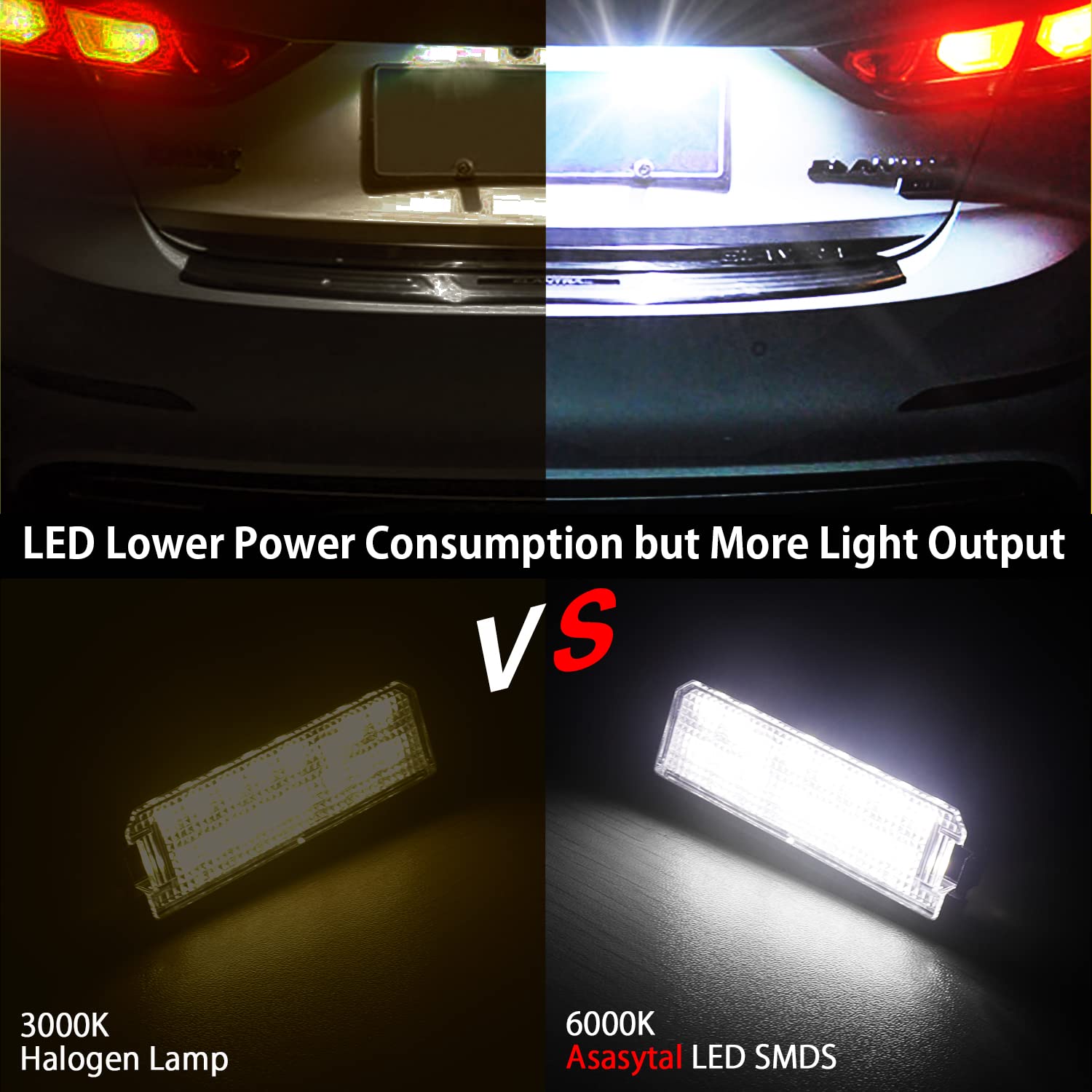 LED Luci Targa per Auto Lampada Targa 12V con CanBus Nessun Errore 18 SMD 6000K Lampadina Bianca Brillante Compatibile con VW Golf MK4/5/6/7 Pass-sat CC Po-lo Eos ecc, 2 Pezzi