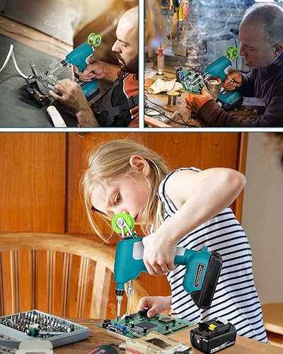 Miniatura 7 de Kit de soldador inalámbrico para batería Makita LXT de 18 V, pistola de soldadura digital LED de 75 W con 5 puntas, alambre de soldadura de 1.76 oz