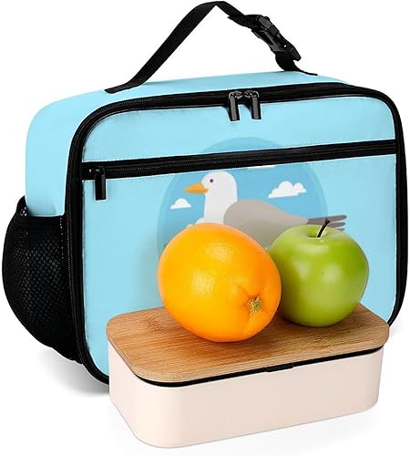 Miniatura 6 de Lonchera reutilizable con diseño de gaviota con diseño de pájaros, bolsa térmica para almuerzo, contenedor de comida para mujeres, niños, niñas,
