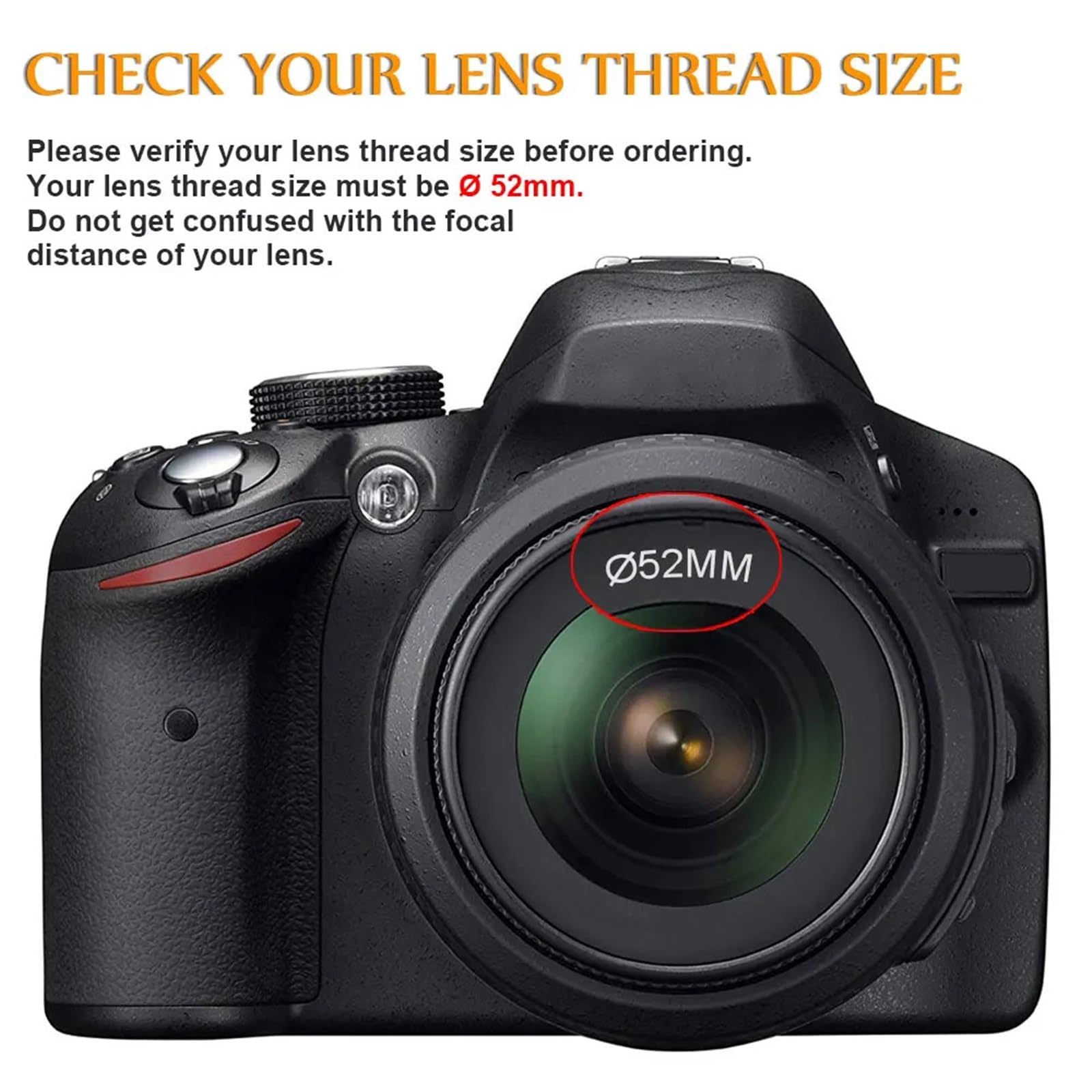 Compatible con Nikon D7100, D7000, D5500, D5300, D5200, D5100, D3300 y D3000. Objetivo Gran Angular de 52 mm (0,43x) con función Macro for cámaras réflex Digitales.
