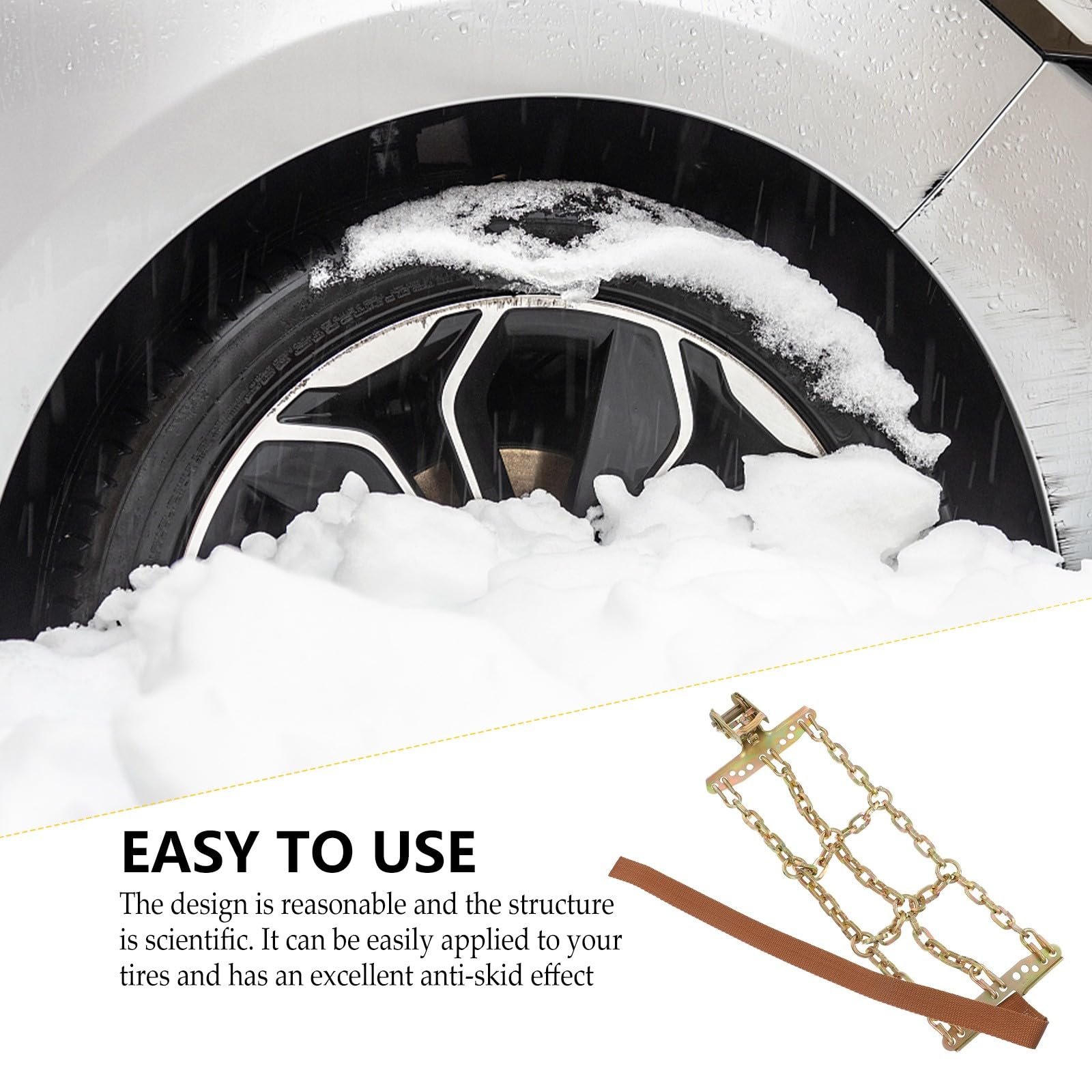 Acero Cadena de Antideslizante para Ruedas Coche para Nieve