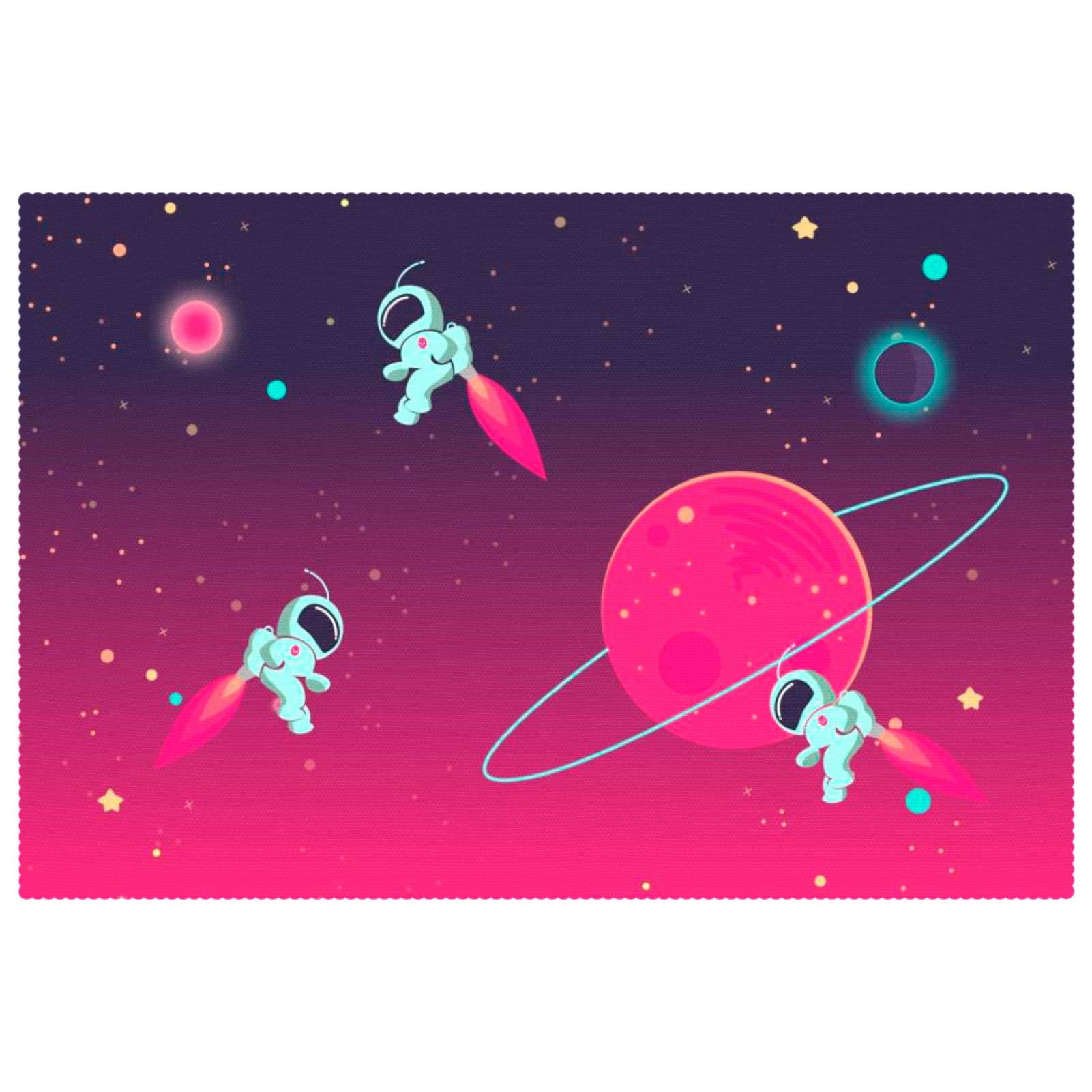 Sets de table en tissu Oxford dessin animé astronaute lavables protecteur de table chaud