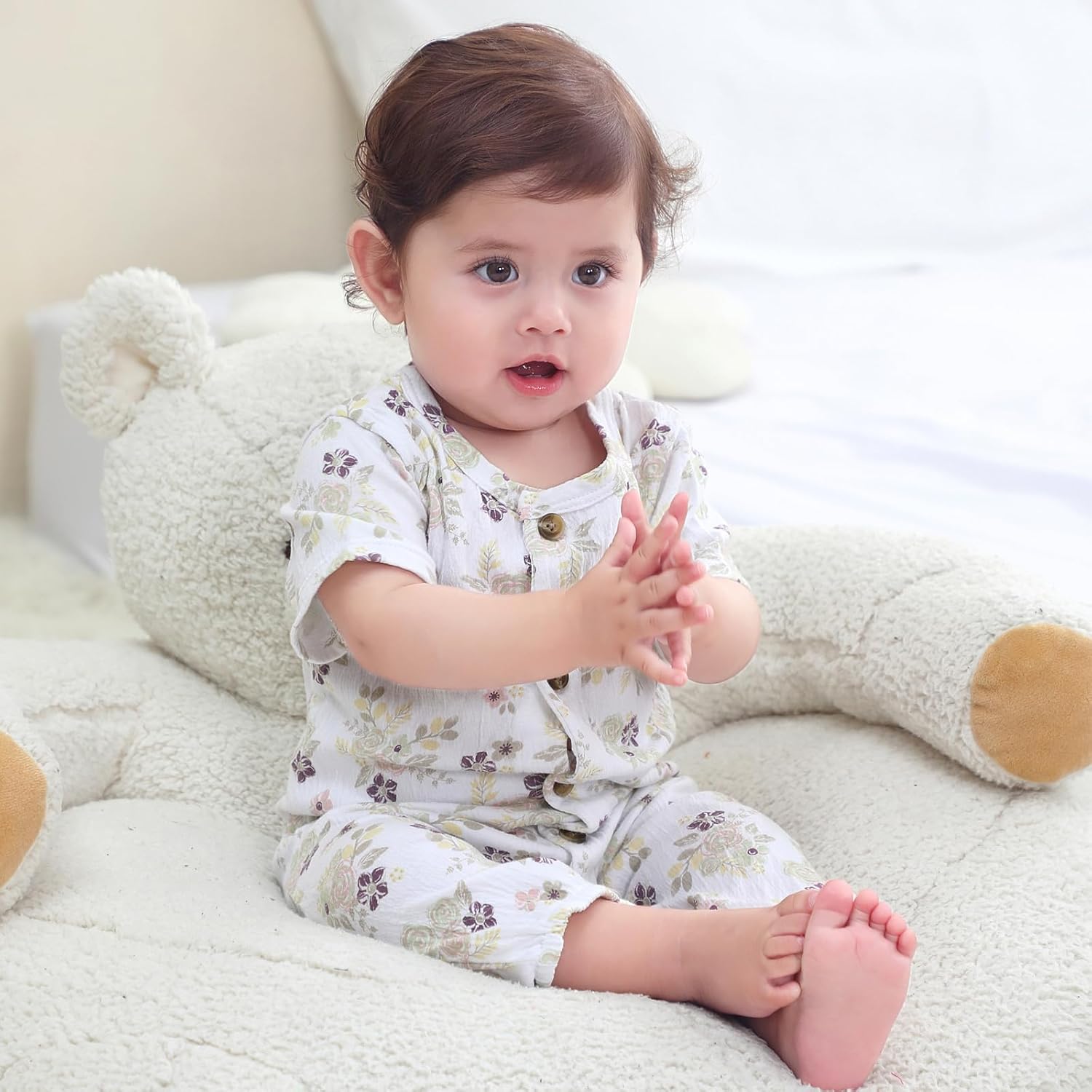 Baby Girl Romper Button Jumpsuit Summer Infant Boy Clothes for 0-24 Months - Image 5