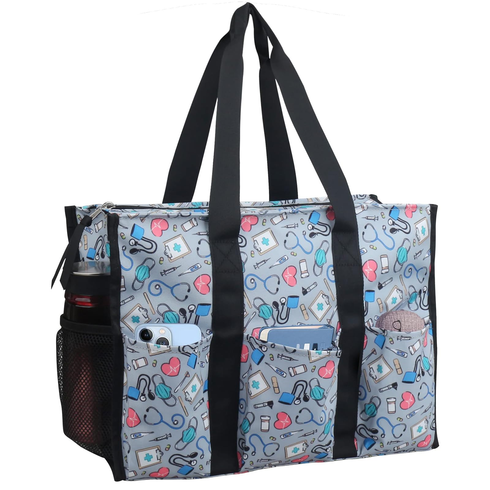 ABAMERICA Nurse Bags for Work Nursing Bag Multiple Pockets Waterproof Organizing Zip Top Clinical Bag for Nursing Students