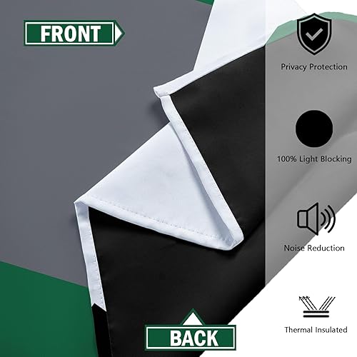 Miniatura 5 de Green Blackout Curtains for Bedroom 84 inch Long 2 Panels Set Christmas Green Grey Modern Abstract Geometric Black Out Curtains Insulated Room