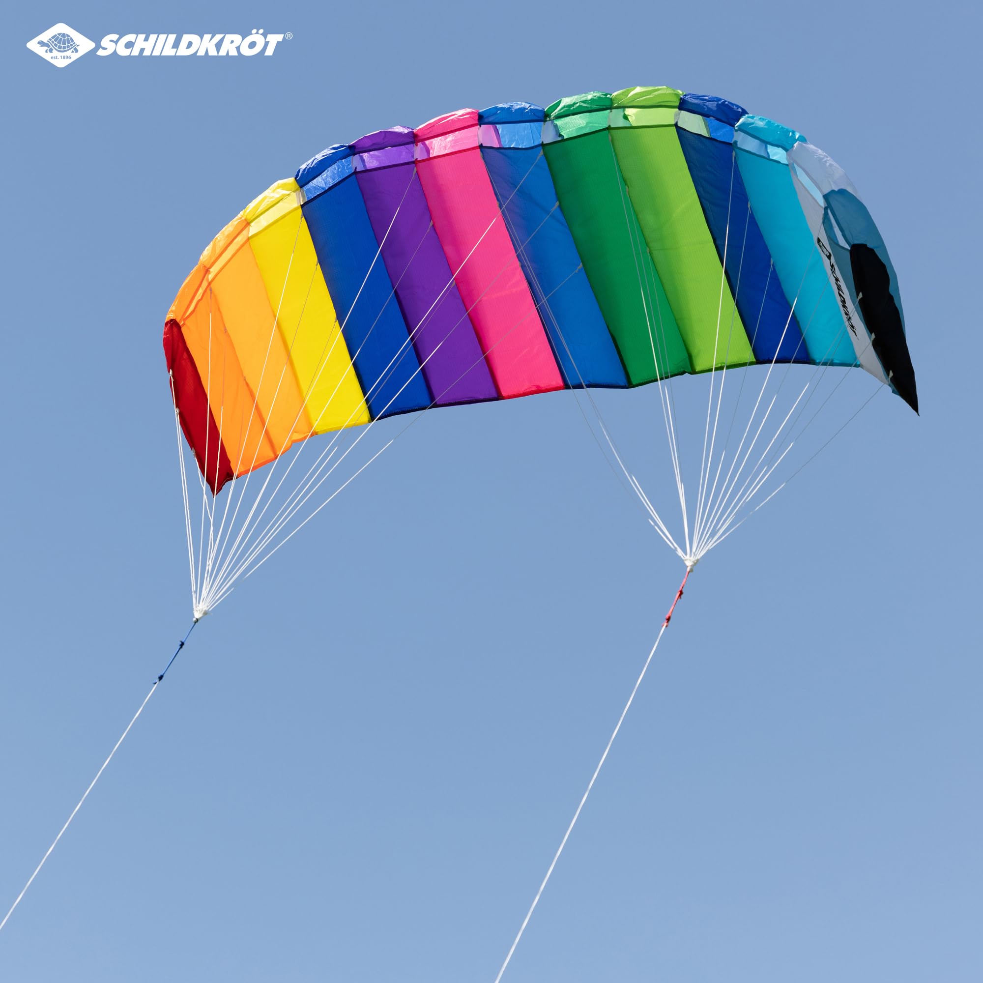 Schildkröt Cerf Volant de Sport 2.0, Aille de Traction à Deux Lignes, +14 Ans, 75x200cm, INCL. Fils en Polyester (60kp), 2x25m sur Bobine Enrouleur, 2-6 Beaufort, 970469