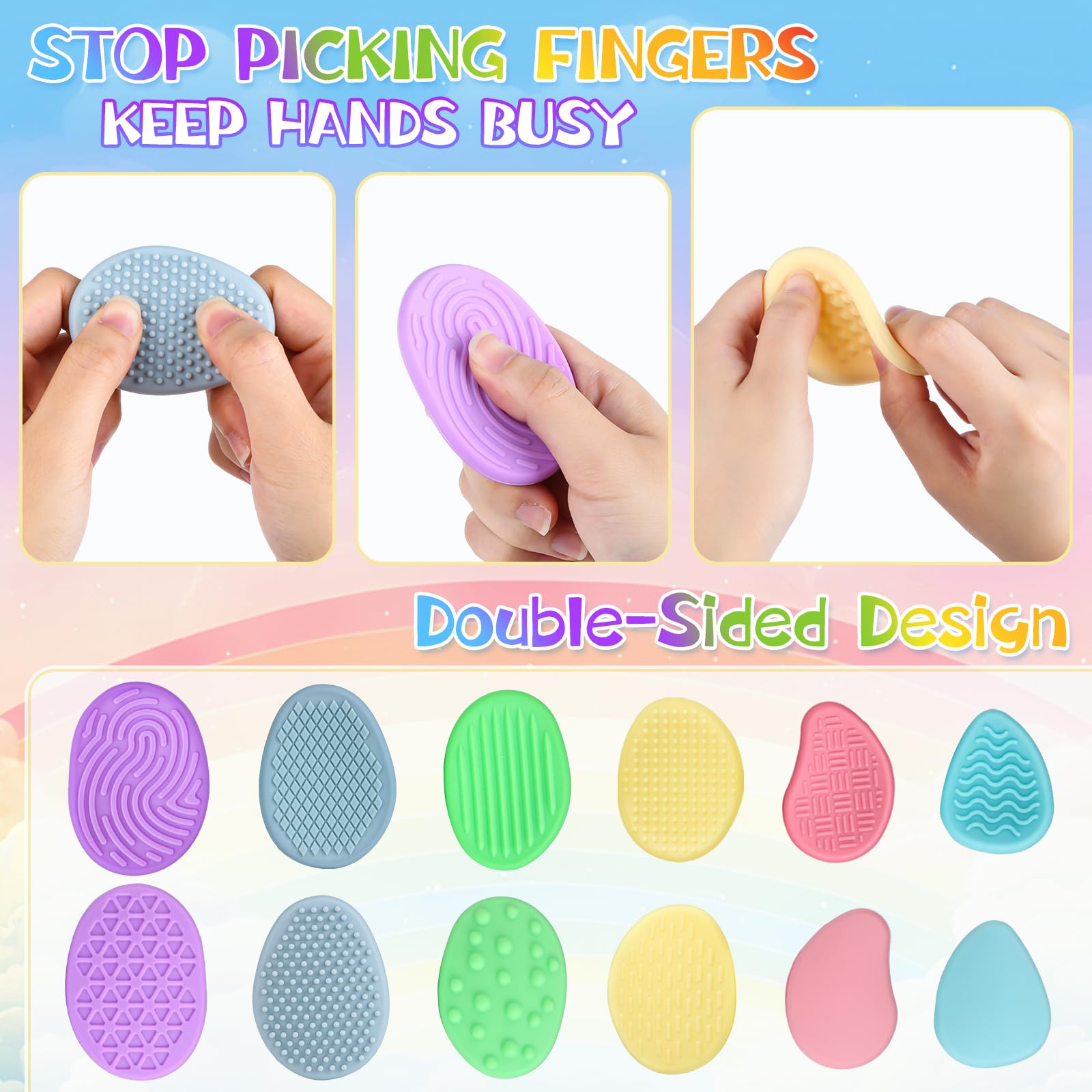 12 Pack Fidget Toys Sensory Toys for Autism Textured Soft Stone - Image 4