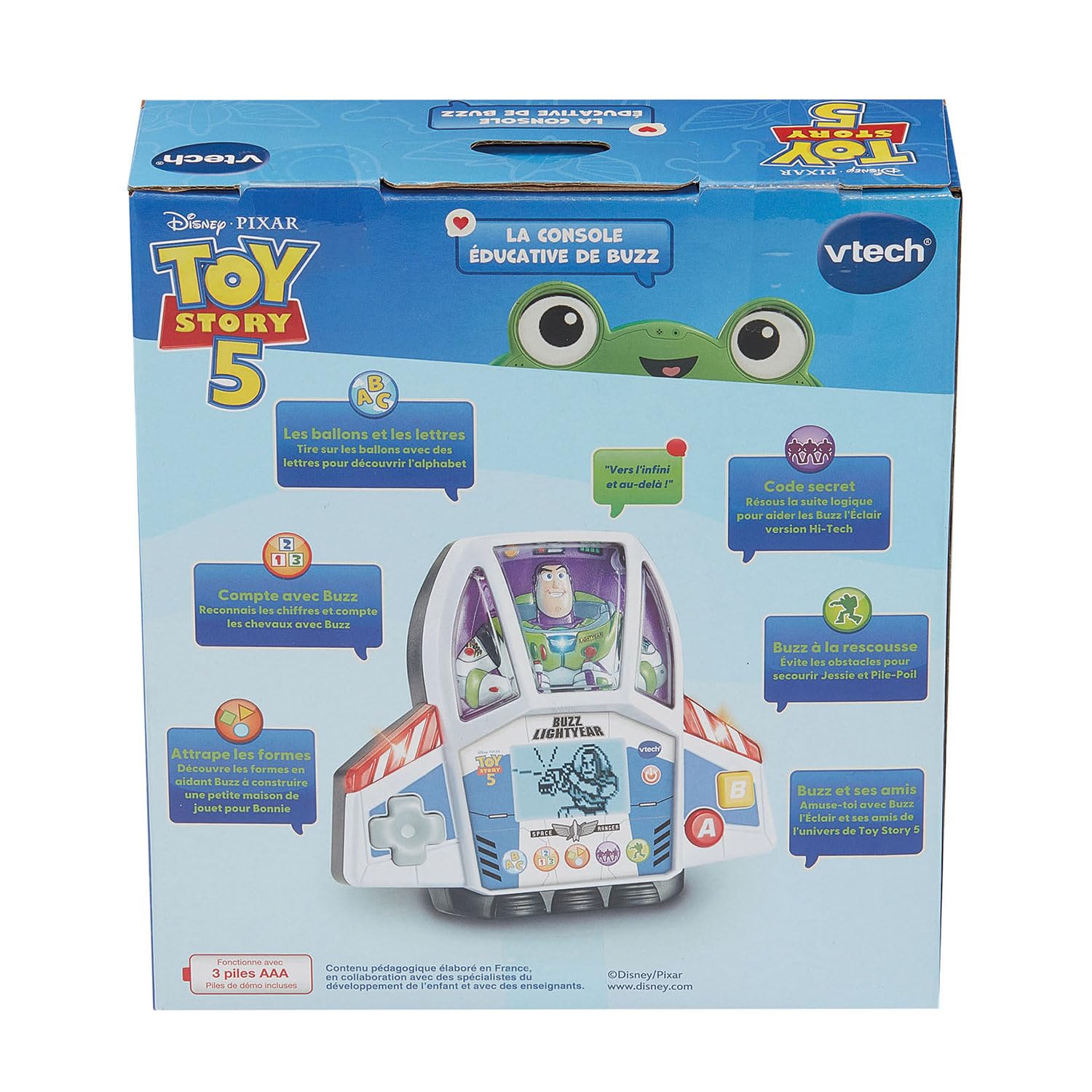 VTech - Toy Story 5, La Console Éducative de Buzz - Console de Jeux Portable Enfant avec Écran Rétroéclairé, 5 Jeux Interactifs - Jouet Disney Pixar - Cadeau Enfant Dès 3 Ans - Contenu en Français