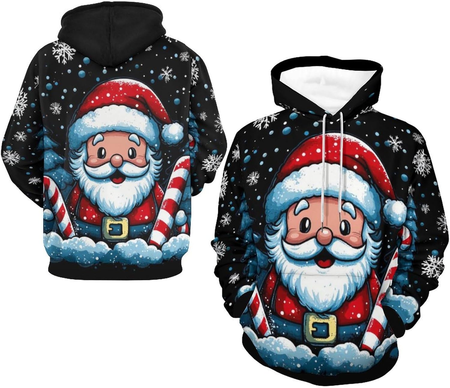 Men's Santa Claus Hoodie Christmas Themed Fashion Pullover Sweatshirt - Image 4