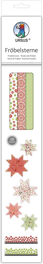 Ursus 34810000 - papieren stroken voor vroebelsterren, koper/wit, van hoogwaardig knutselpapier, 80 stroken in 2 verschillende designs voor ca. 20 sterren, knutselklassiekers voor de kersttijd