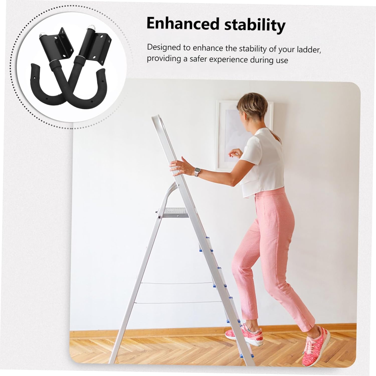 2pcs Heavy Duty Aluminum Ladder Hook for Garage Wall Extension Loft Ladder Hooks Outdoor Hangers for Home Office