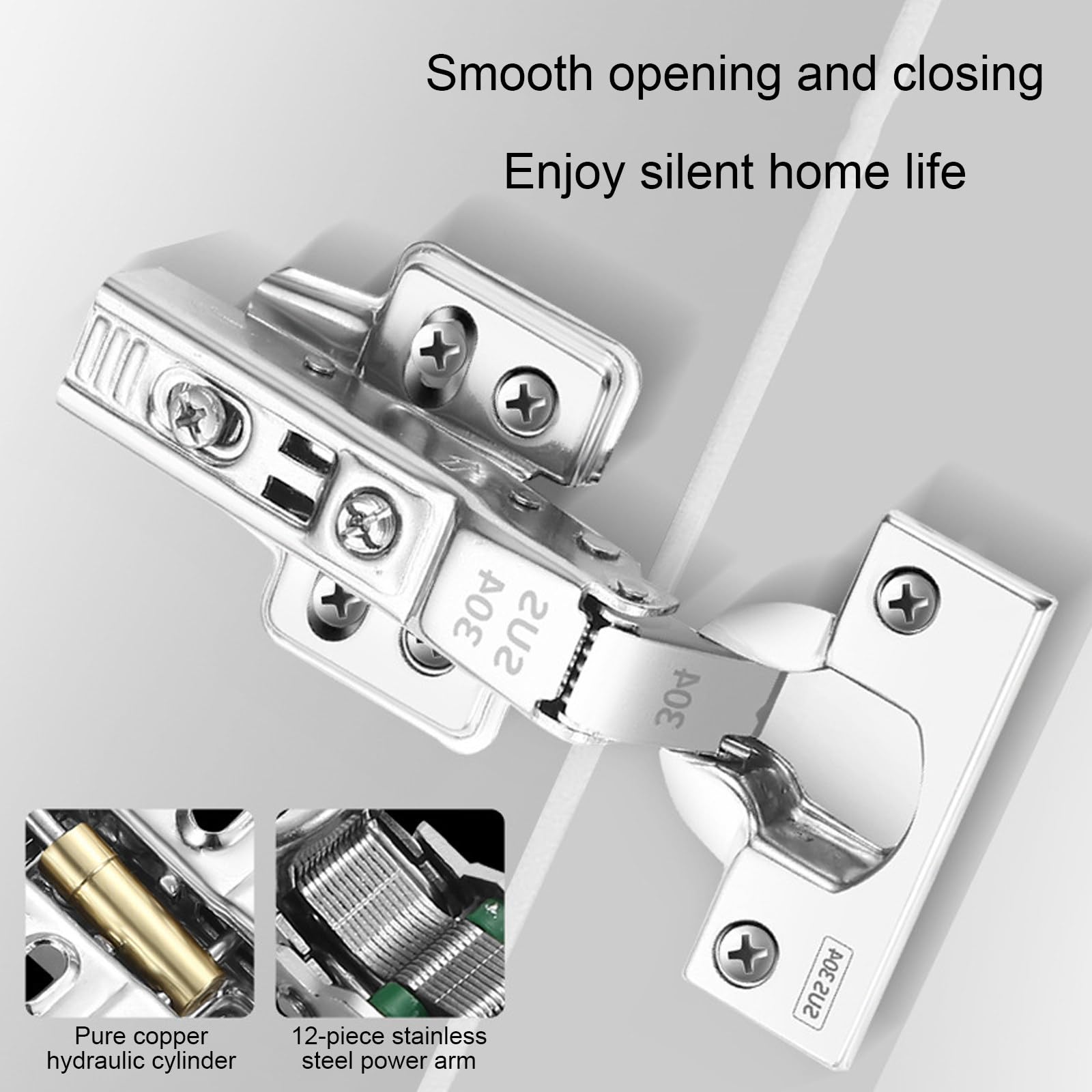 Cerniere per Ante Cucina, 10 Pezzi Silenziosa Cerniere per Mobili Acciaio Inox Cerniere per Porte Regolabile Cerniere per Ante Armadio Fisso Cerniere per Ante Ammortizzate