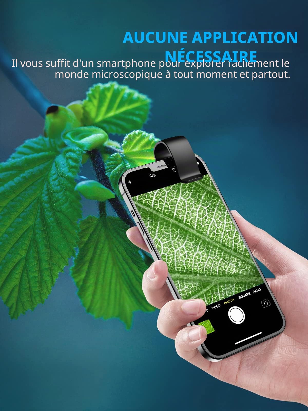APEXEL Microscope à Clipser pour téléphone, 200 microscopes de téléphone avec Lames de Microscope pour Que Les Enfants puissent Explorer Micworld (Noir)