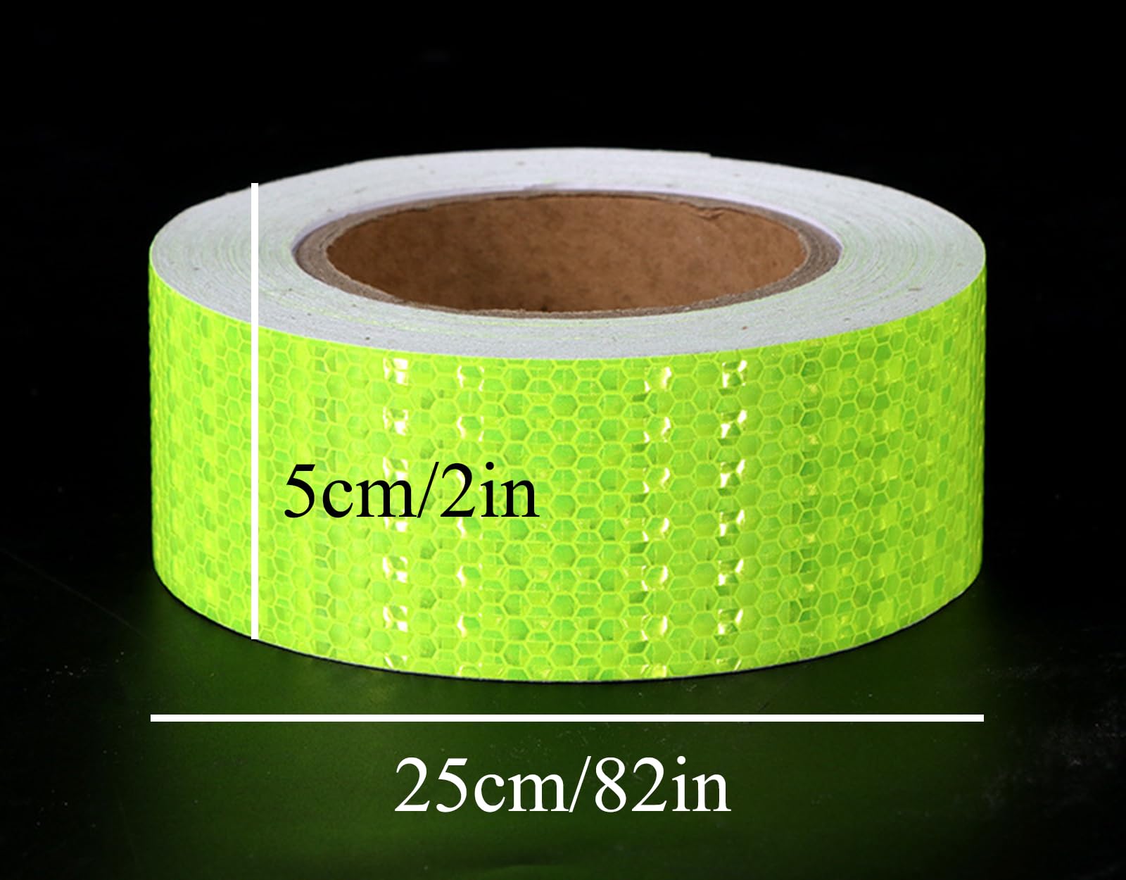 eallen Verde Fluorescente Cinta Reflectante Adhesiva 5/10/20CM X 25M, Cinta Adhesiva De Advertencia Reflexiva. Tira Seguridad Alta Visibilidad,Width 5cm