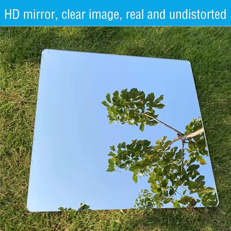 TSKDKIT Öntapadós Akril Tükör Szett - 2 db Nagy Méretű (40x30 cm) Törhetetlen, Rugalmas Tükörlap Fólia Faldekorációhoz, Üvegmentes