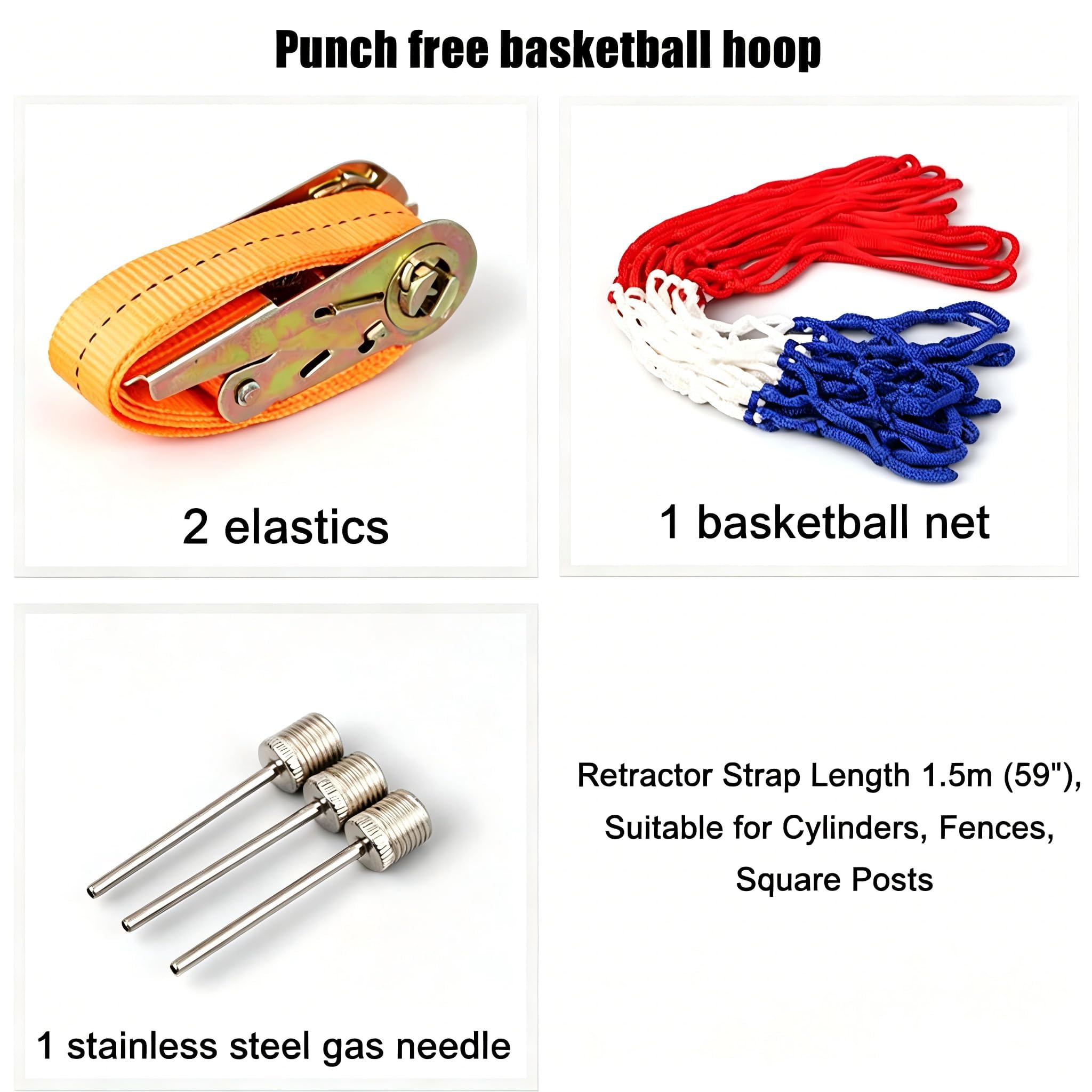 Canestro da basket per esterni, flessibile, senza foratura, per giardino